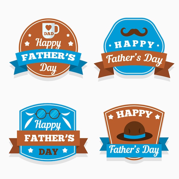 Gratis vector vaderdag badges in vlakke stijl