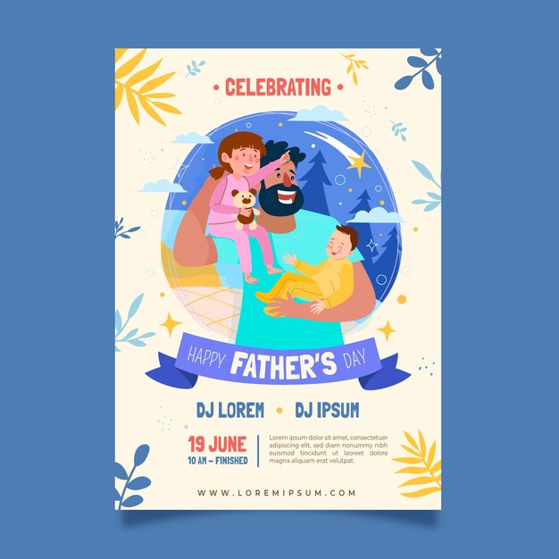 Vaderdag handgetekende flyer of poster