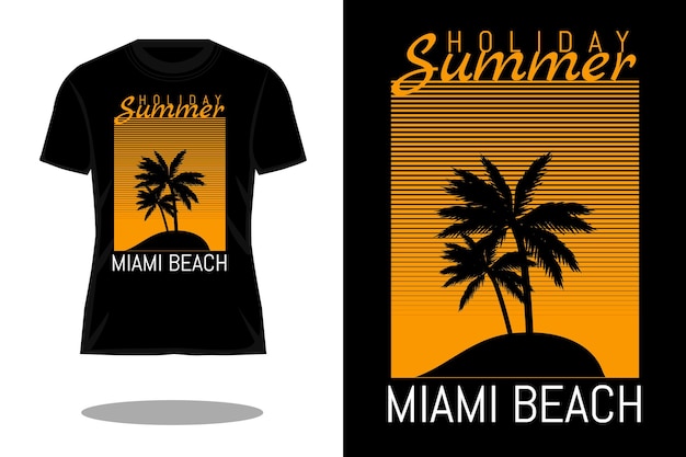 Vakantie zomer silhouet retro t-shirt ontwerp