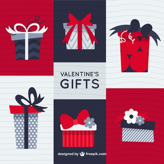 Gratis vector valentijn cadeaus pak