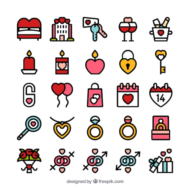 Valentijn dag icon set