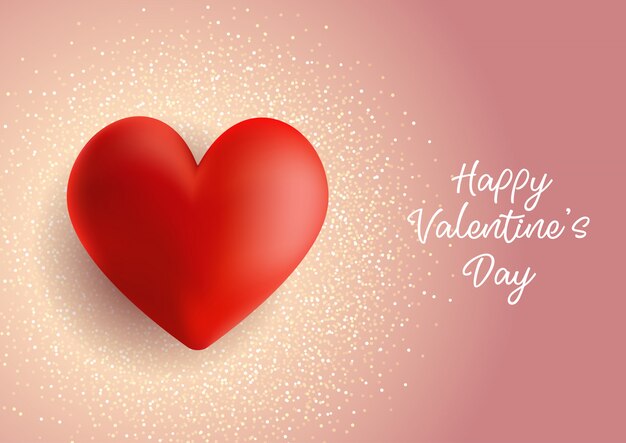 Valentijnsdag achtergrond met hart op glitter