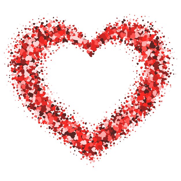 Valentijnsdag achtergrond met hartvormig randontwerp