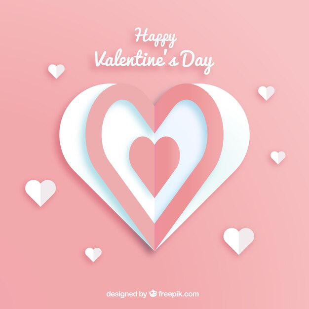 Valentijnsdag achtergrond met papier hart