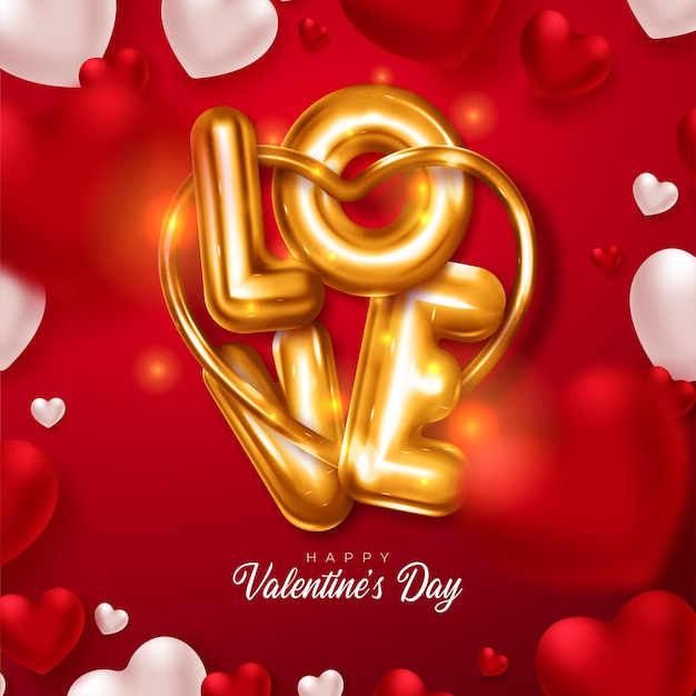 Valentijnsdag achtergrond romantische compositie met hartjes en typografie