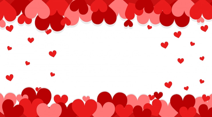 Gratis Vector valentijnsdag banner met rode harten