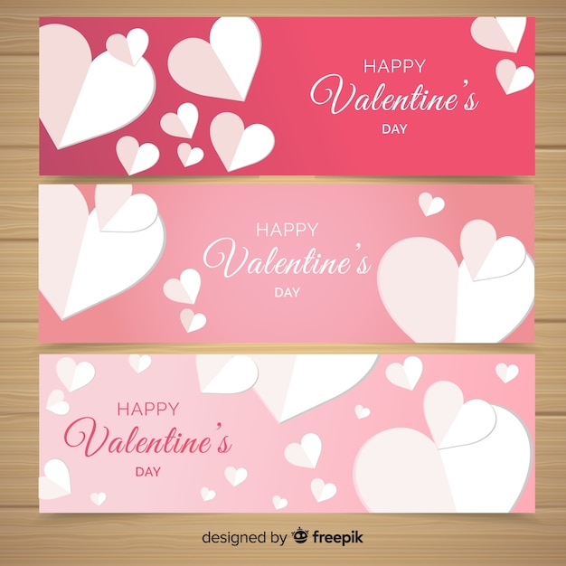 Gratis vector valentijnsdag banners