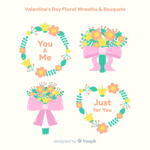 Valentijnsdag bloemen- en boeket-collectie