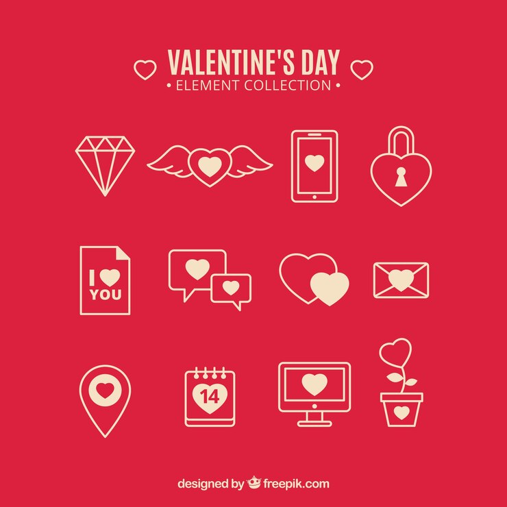 Gratis Vector valentijnsdag element collectie