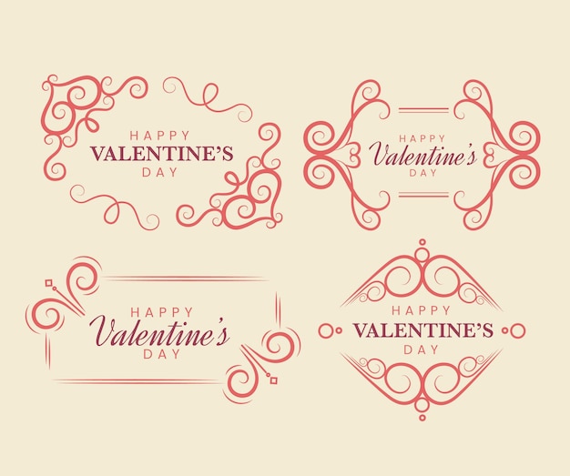 Valentijnsdag etiketten