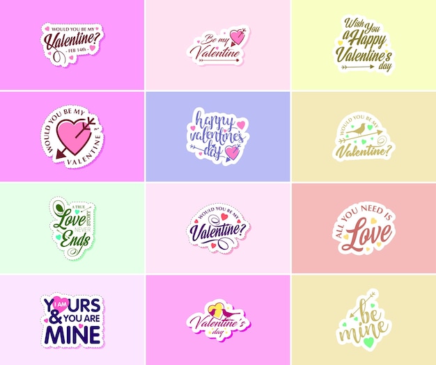 Valentijnsdag grafische stickers om je liefde en genegenheid te delen
