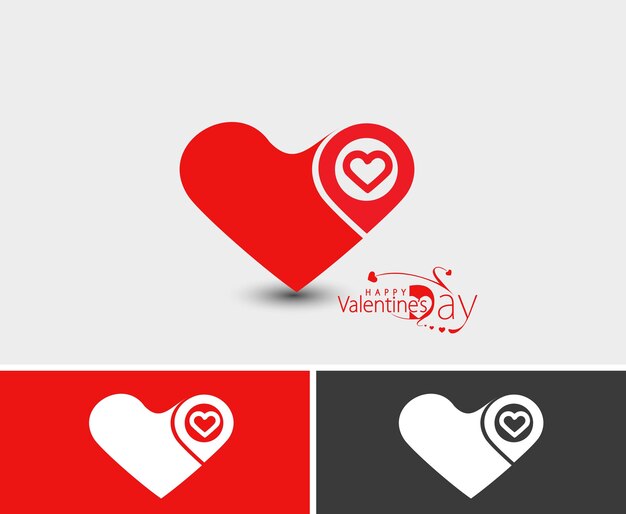 Valentijnsdag hart Logo ontwerp vectorillustratie