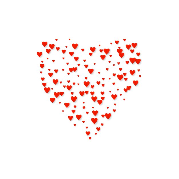 Valentijnsdag hartvorm met veel valentijnsharten Wenskaart valentijn symbool silhouet