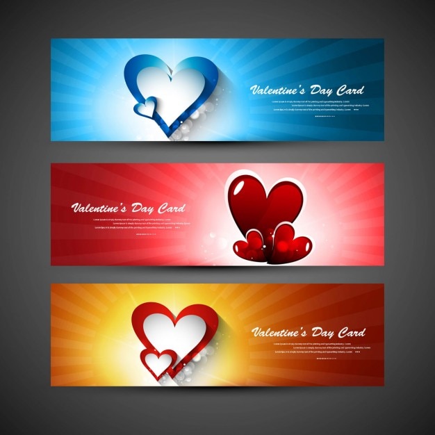 Gratis vector valentijnsdag headers