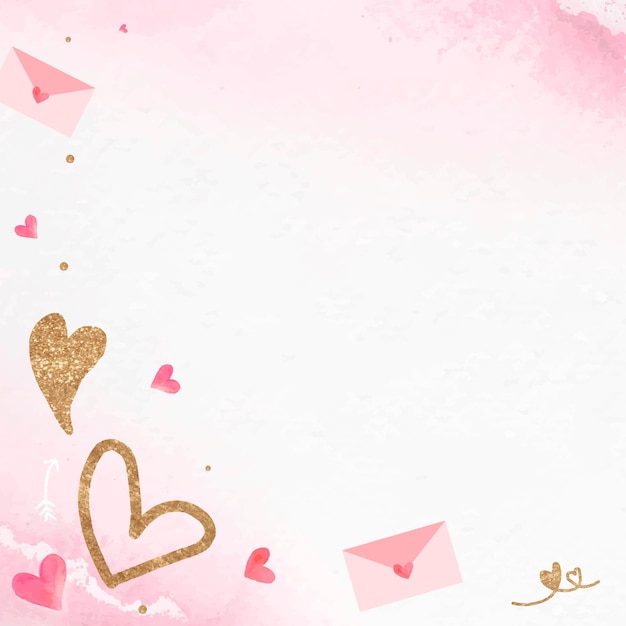 Valentijnsdag liefdesbrief achtergrond met glittery hart