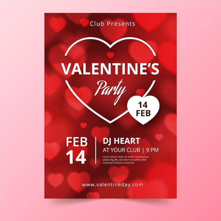 Gratis Vector valentijnsdag partij poster