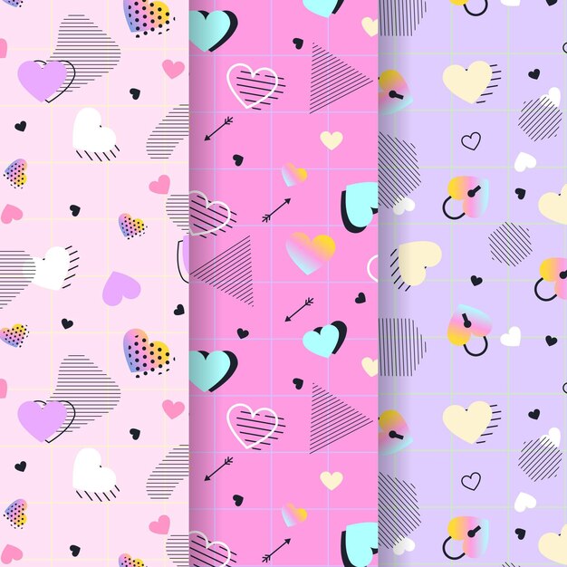 Valentijnsdag patrooncollectie in plat design