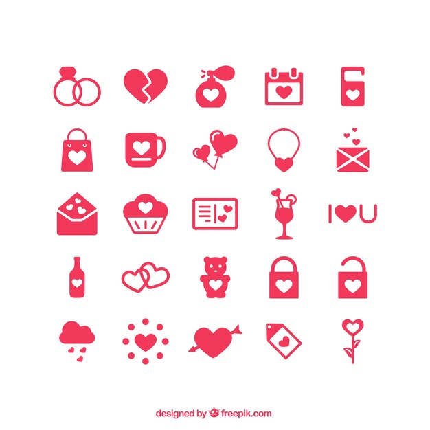 Valentijnsdag pictogrammen