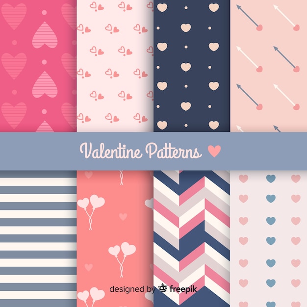 Valentijnsdag plat patroon collectie