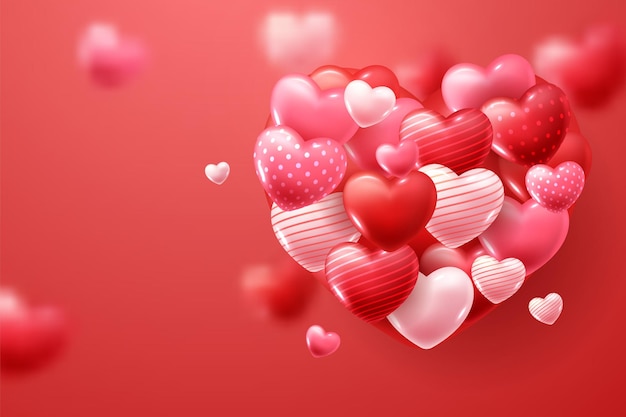 Valentijnsdag rode en roze harten