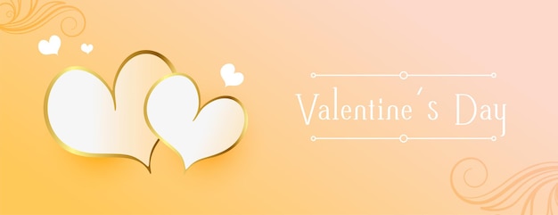 Gratis vector valentijnsdag schattige harten bannerontwerp