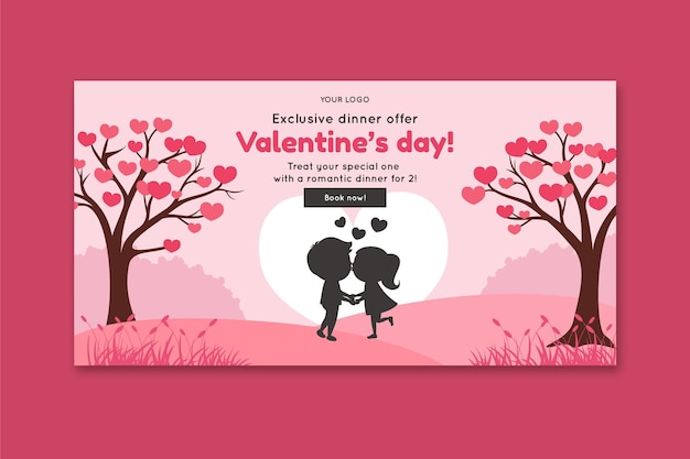 Valentijnsdag verkoop banner
