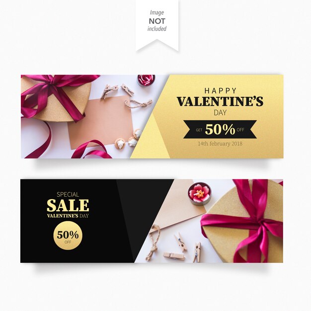 Valentijnsdag verkoop banners