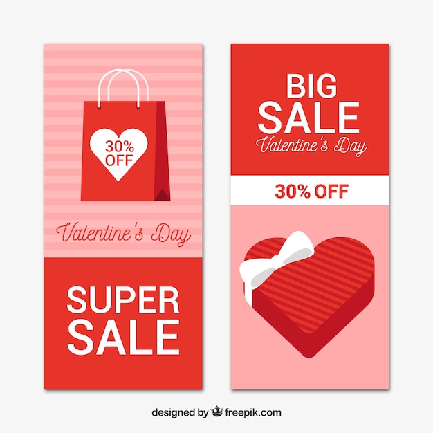 Valentijnsdag verkoop banners