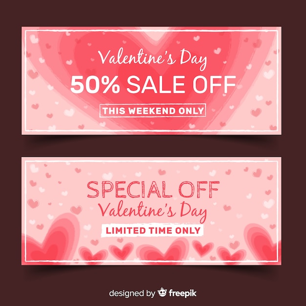 Valentijnsdag verkoop banners