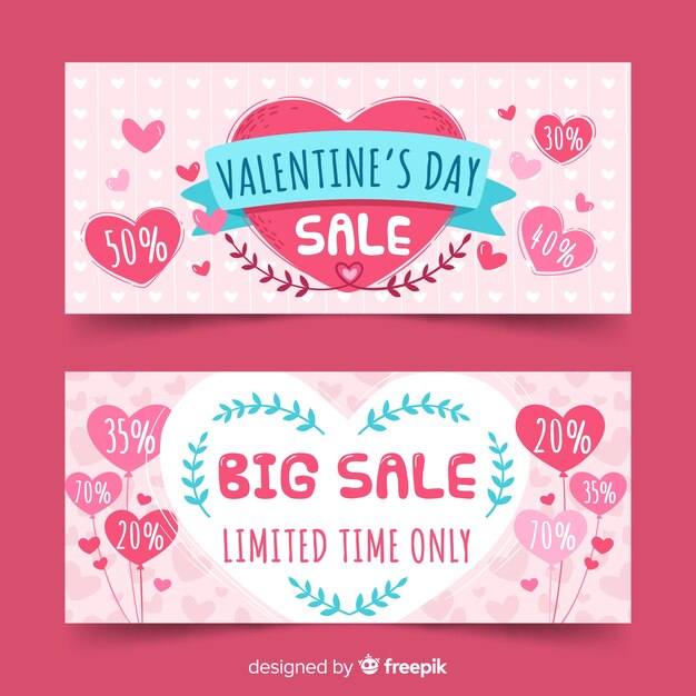 Valentijnsdag verkoop banners