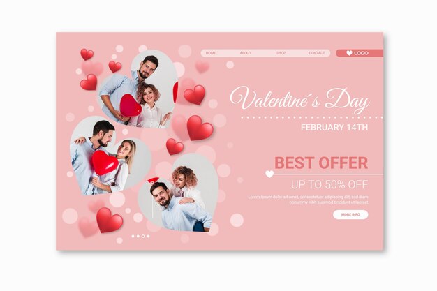 Valentijnsdag verkoop bestemmingspagina