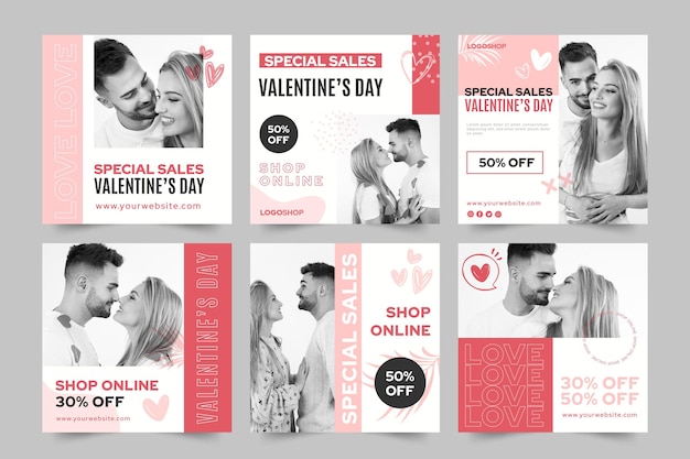 Valentijnsdag verkoop instagram-berichten