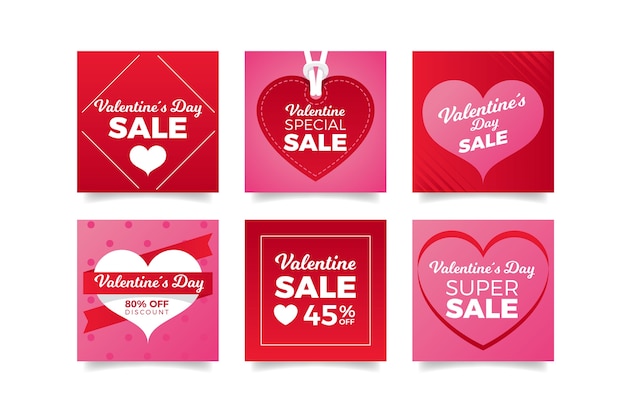 Valentijnsdag verkoop Instagram post collectie