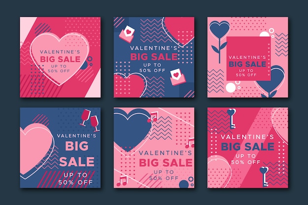 Valentijnsdag verkoop Instagram post collectie