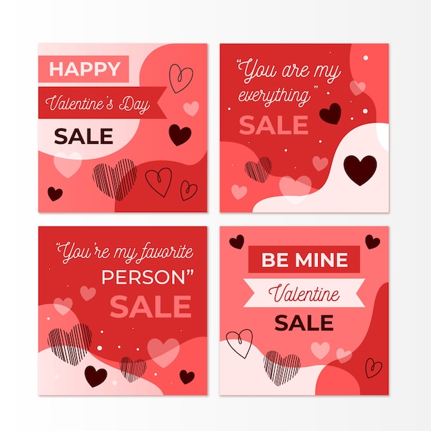 Gratis vector valentijnsdag verkoop instagram post collectie