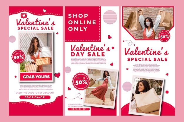 Valentijnsdag verkoop instagram verhalencollectie
