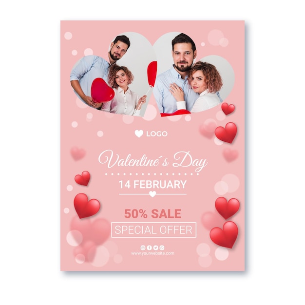Valentijnsdag verkoop poster a4