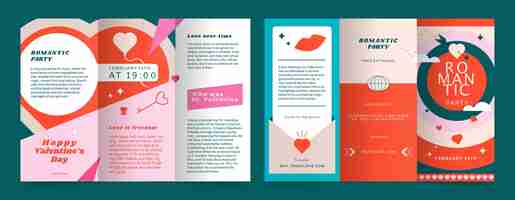 Gratis vector valentijnsdag viering brochure sjabloon