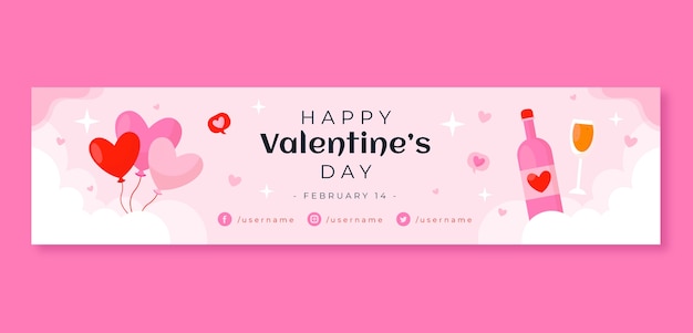 Valentijnsdag viering twitch banner sjabloon