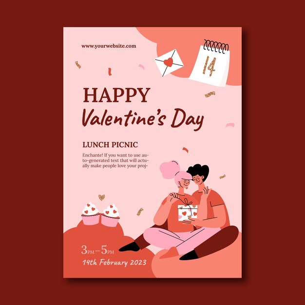 Valentijnsdag viering uitnodiging sjabloon
