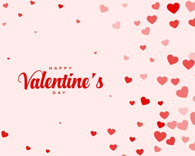 Valentijnsdag wenst kaart met verspreide harten