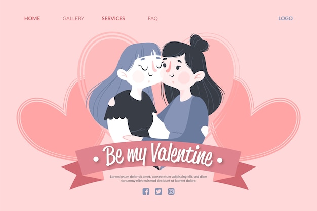 Valentijnsdagthema voor websjabloon