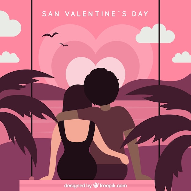 Gratis vector valentine-achtergrond met paar