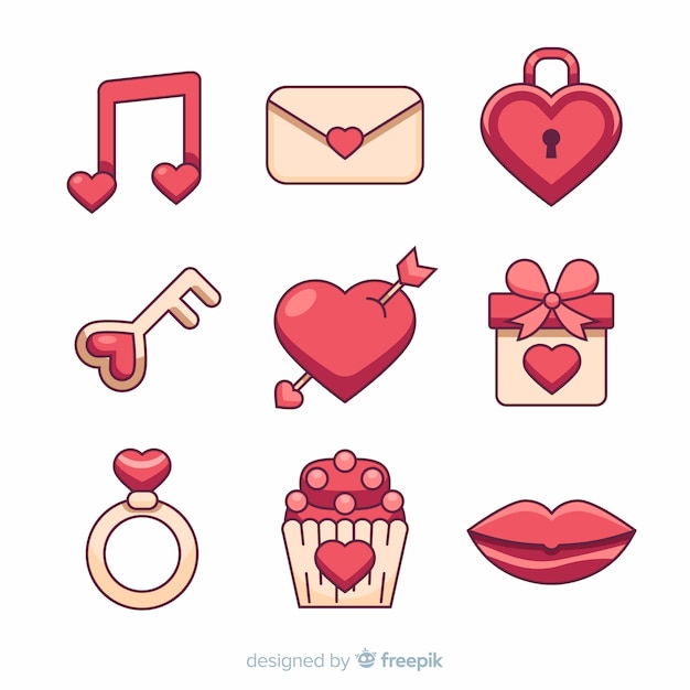 Gratis vector valentine elementeninzameling