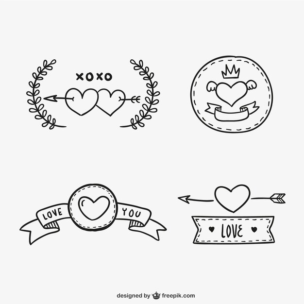 Valentine linten en stickers