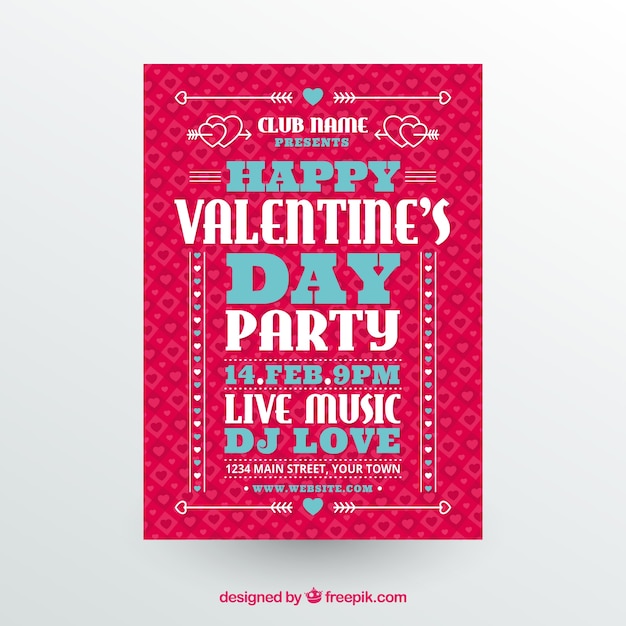 Valentine partij flyer sjabloon