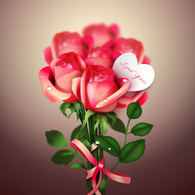 Valentine's day rode rozen uiting van liefde vector illustration