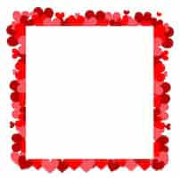 Gratis vector valentine-thema met kleine rode harten rond het frame