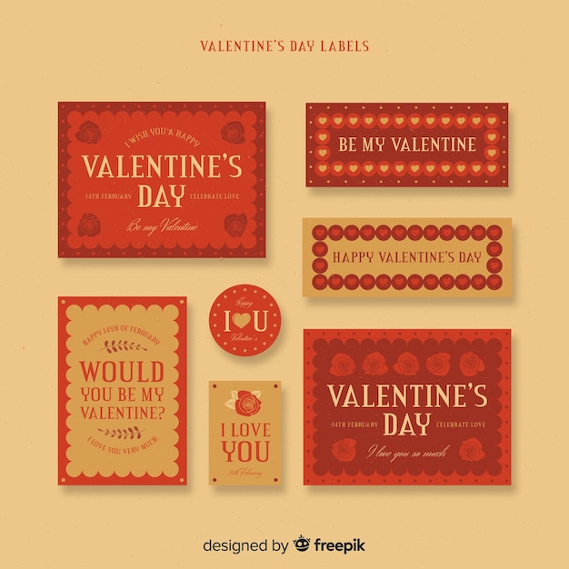 Valentine vintage label pack