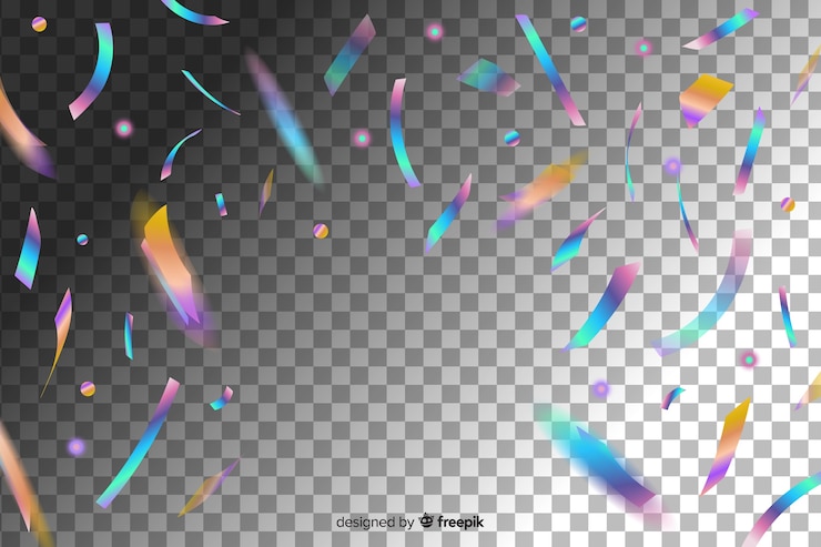 Gratis Vector vallende glanzende glitter confetti stukken